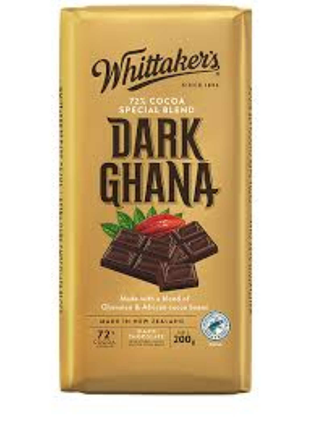 WHITTAKERS BLOCK 72% DARK GHANA 200G